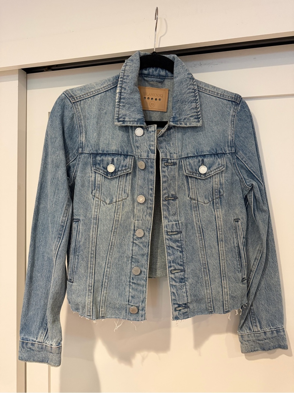 Blank NYC Light Wash Denim Jacket - Distressed Blue Jean Coat sz XS